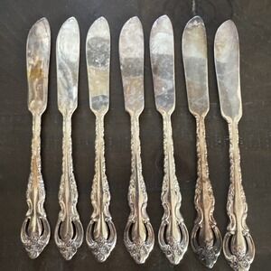 International Silver Countess Silver Plate Butter Knives/Dessert Set Of 7